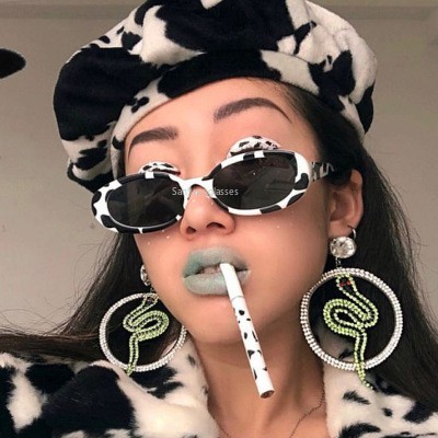 INSHot mode kacamata oval kecil kacamata wanita pakaian pria