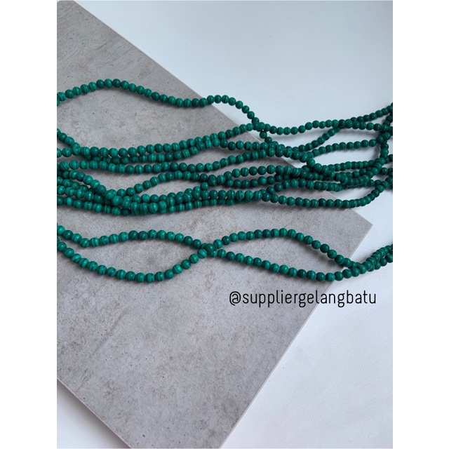 Bahan batu gelang kalung MALACHITE 6mm malakit hijau akik aksesoris bahan kalung gelang anting strap mask kerajinan tangan craft citayam fashion week etink vintage elegan bali manik crystal perhiasan