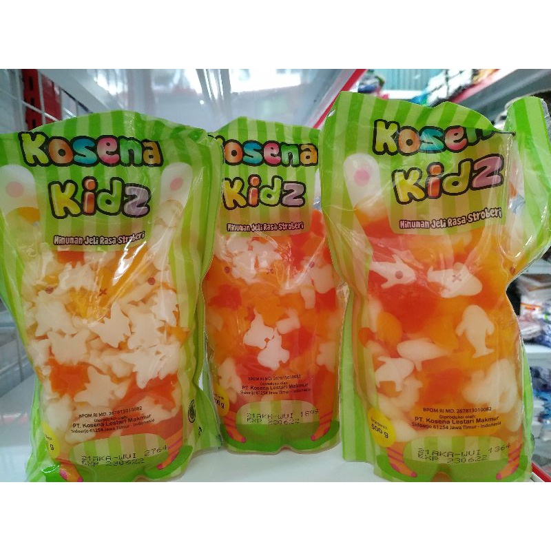 

Jelly Kidz 500gr kosena /aneka karakter /motif kelereng /motif bulat kecil/ motif mie rasa stroberry