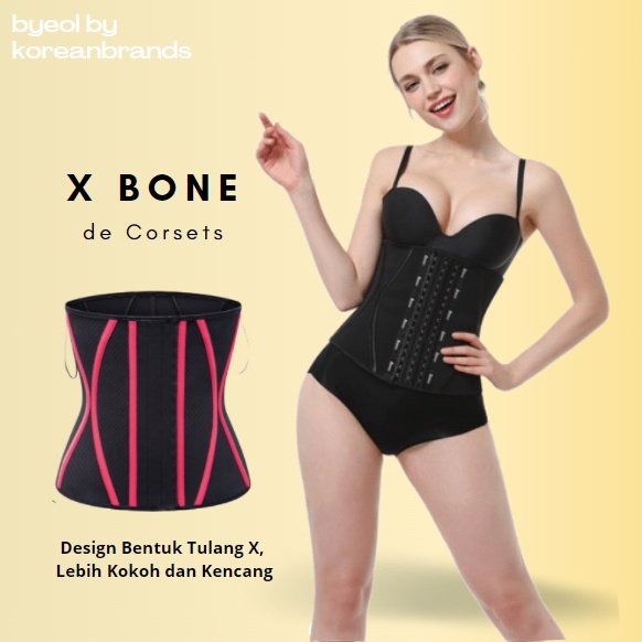 Byeol Corsets X Bones de Corsets 2022 NEW Premium Korset Latex 13 Tulang Bentuk X Waist Shaper Stagen Tulang Kait