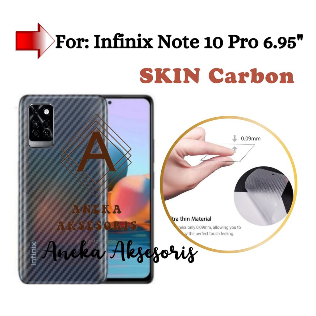 SKIN Carbon Infinix Note 10 Pro 6.95 Skin Carbon Transparan Fiber Garskin Sticker Carbon