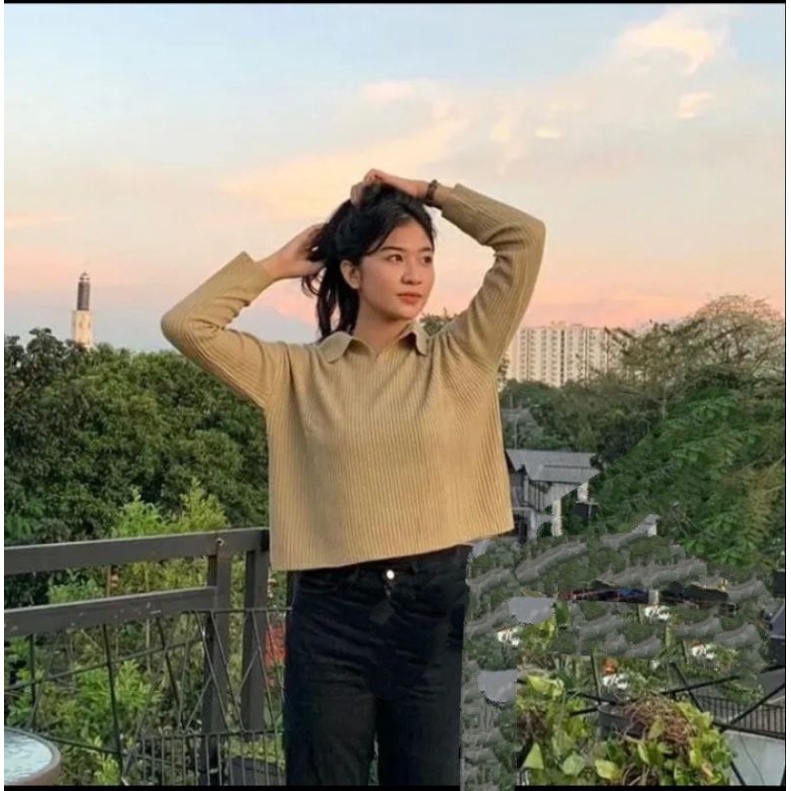 SOYA POLO KNIT ATASAN BLOUSE WANITA TERBARU