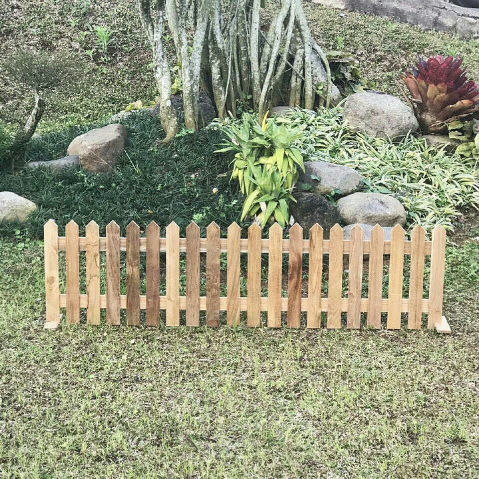 Pagar Hias Portable Teak Fence 32 Cm Shopee Indonesia