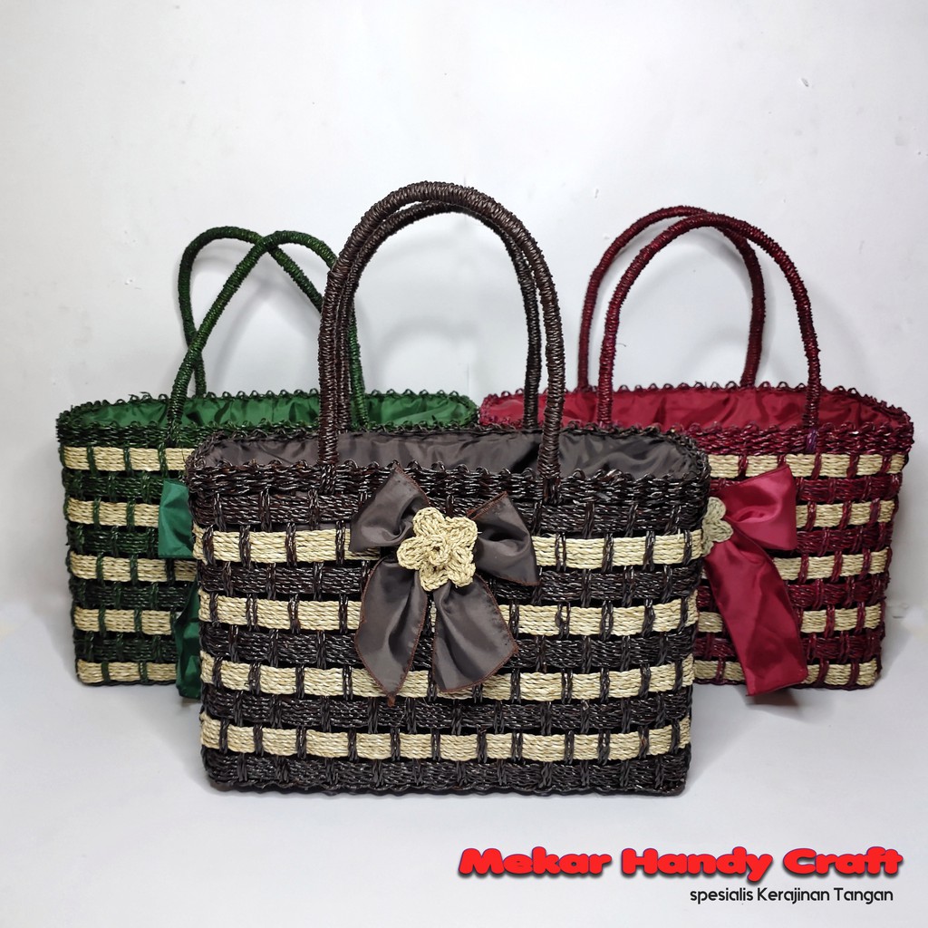 Tas Anyaman Wanita Jinjing Pandan Lilit Mamamia