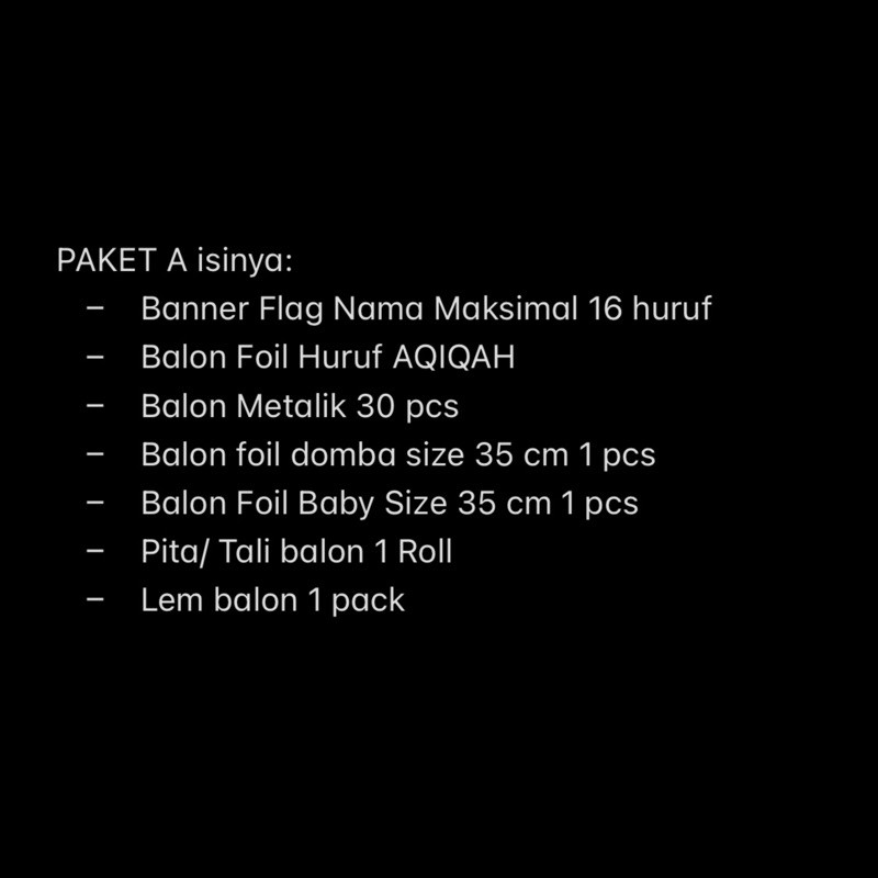 Paket Dekorasi AQIQAH KOMPLIT - Paket Aqiqah - dekorasi Tasyakuran aqiqah baby boy girl bayi-A