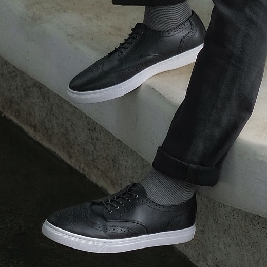 NELSON BLACK |FORIND x Kenzio| Sepatu Casual Sneakers Kasual Polos Ori Pria New Lokal Footwear Jalan