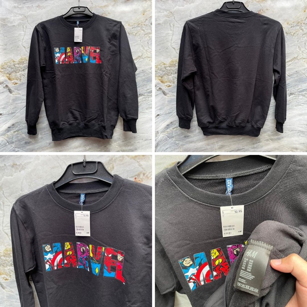 H&amp;M Crewneck Justin Bieber / Marvel / Illinois / NASA / Sweater HnM Original Sweatshirt Pria Wanita