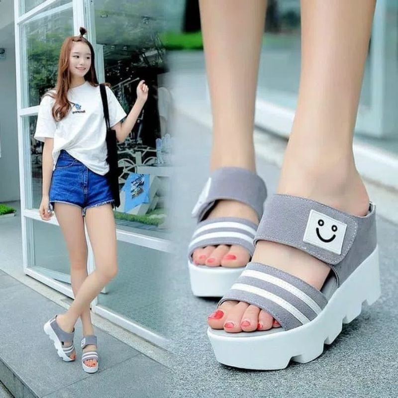 jf04-Wedges Gerigi Smile Sandal Wanita Wedges