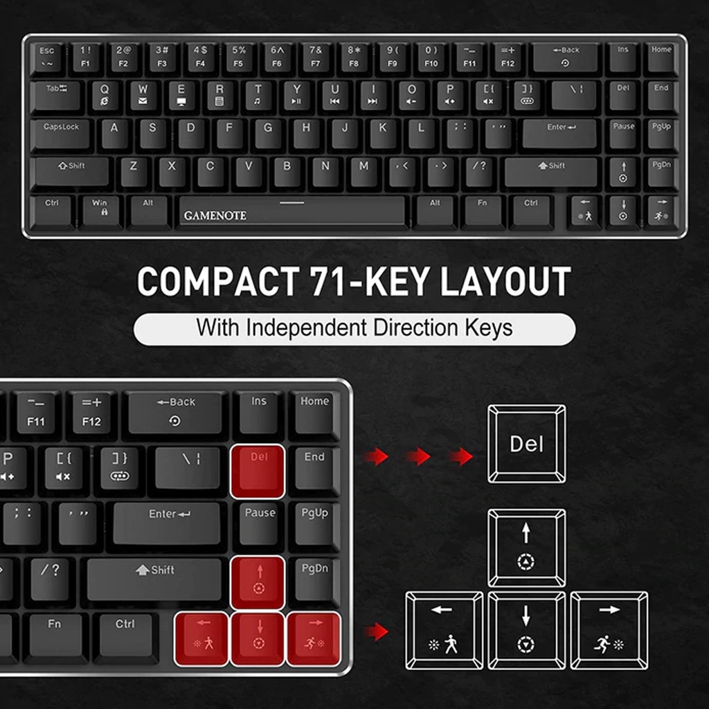 Havit KB512L 60% Rainbow 71-Keys Mechanical Gaming Keyboard