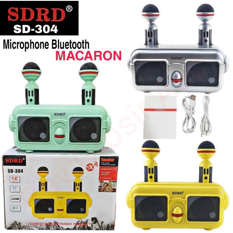 Speaker Bluetooth Wireless Karaoke SDRD-304 Dual Microphone SDRD304 Mikrofon SD304