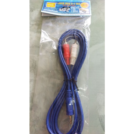 kabel Jack rca 2 ke 1 kitani#panjang 1.8m