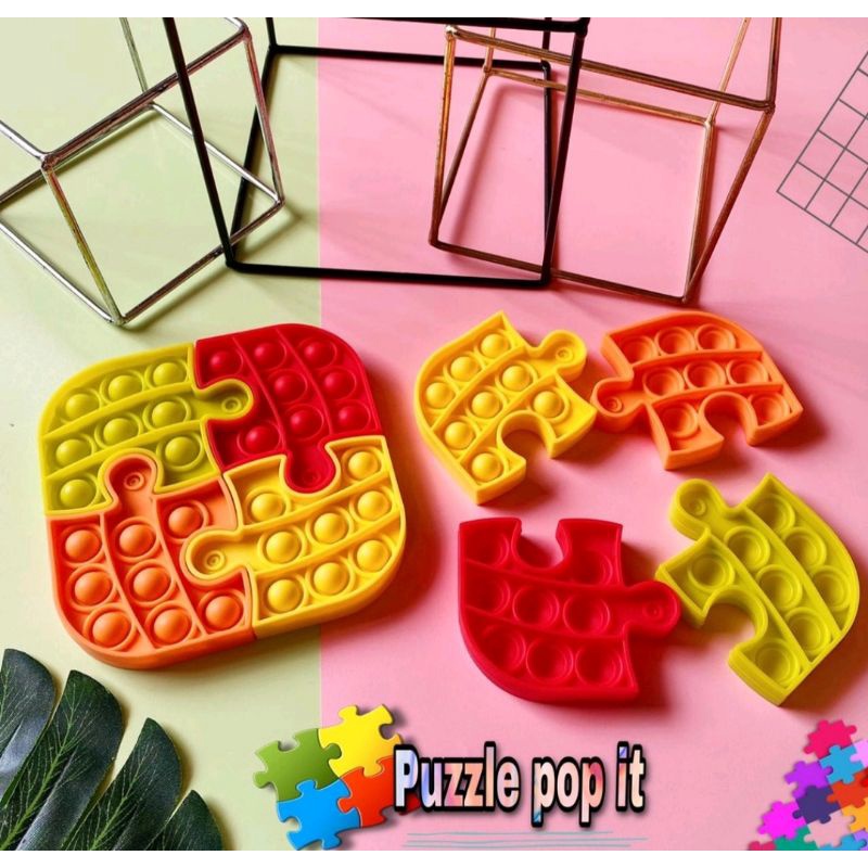 Mainan Pop It Popit Fidget Push Bubble Penghilang Stress Murah-Pop it Puzzle Random