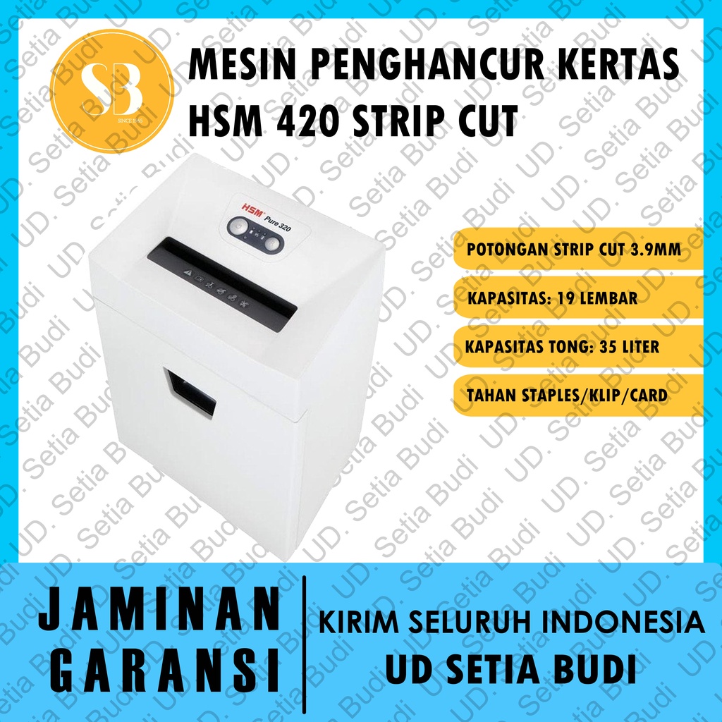 Mesin Penghancur Kertas HSM 420 Strip Cut 3.9 mm