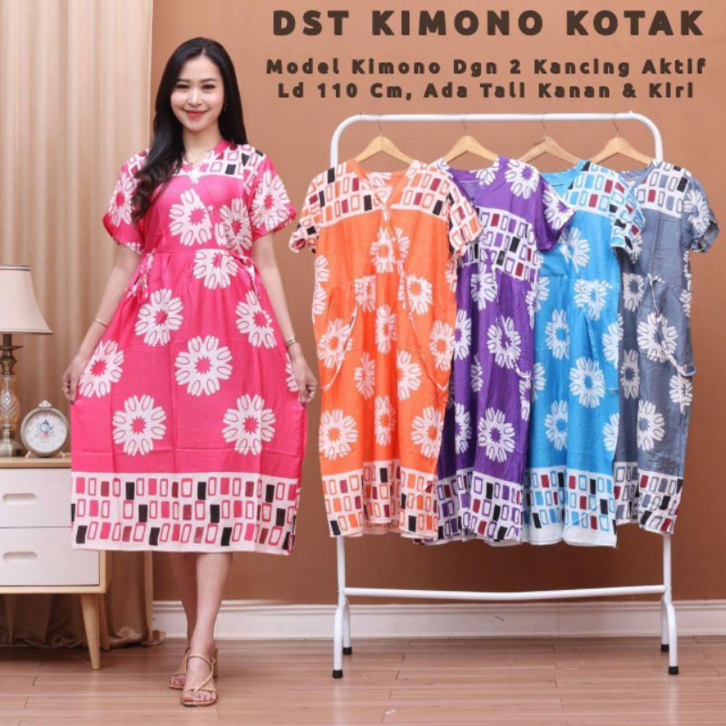 DASTER KIMONO LD 100-110 DADA KANCING TALI SAMPING BAHAN RAYON SANTUNG BERKUALITAS.