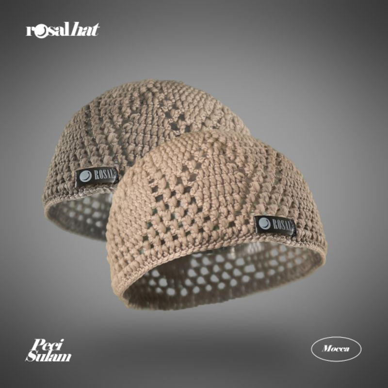 Peci Rajut Tebal Sulam / Peci Kopiah Rajut / Rosalhat / Kupluk