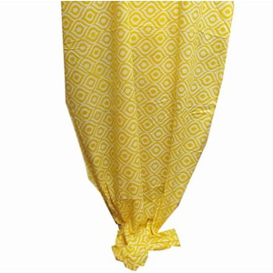 Kain katun adem motif jala batik kuning putih