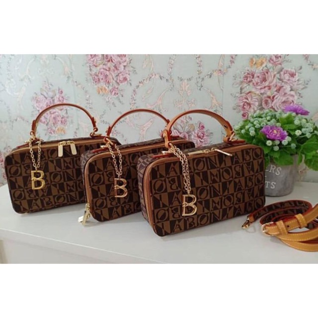 SALE SELEMPANG BONIA CAMERA BAG MONOGRAM ORIGINAL 100%