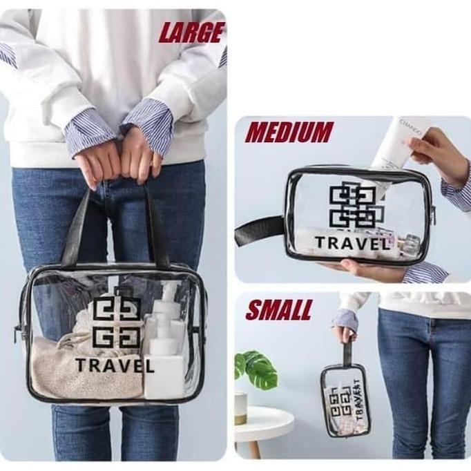 Sale Tas Kosmetik Travel Bag Organizer Transparan Cosmetic Pouch Mika F397 - Paling Dicari
