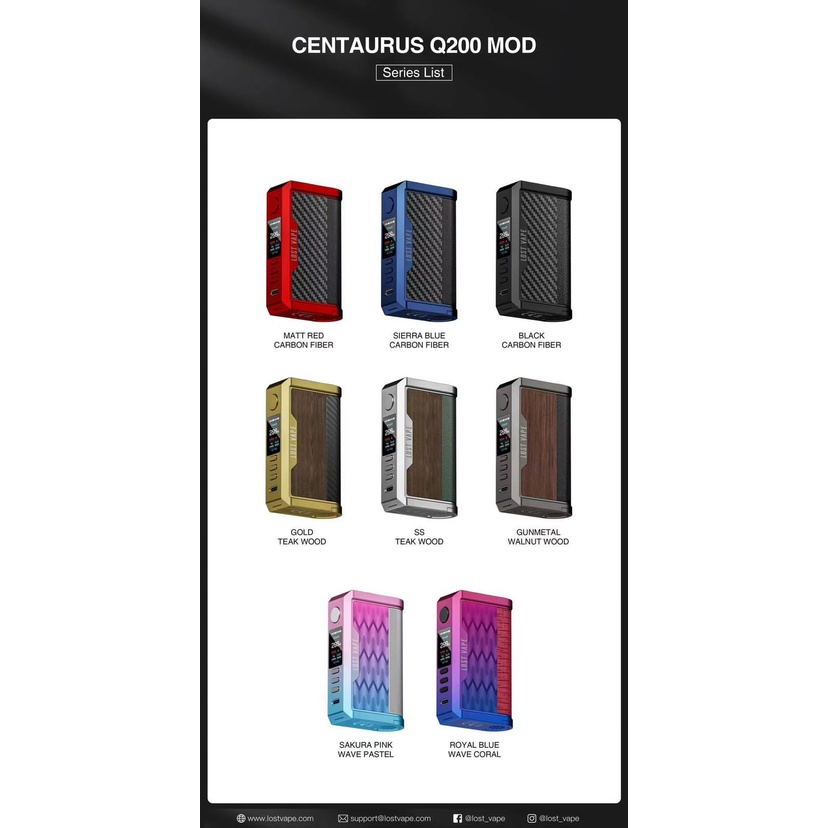 LOSTVAPE AUTHENTIC NEW CENTAURUS Q200 MOD ONLY DEVICE