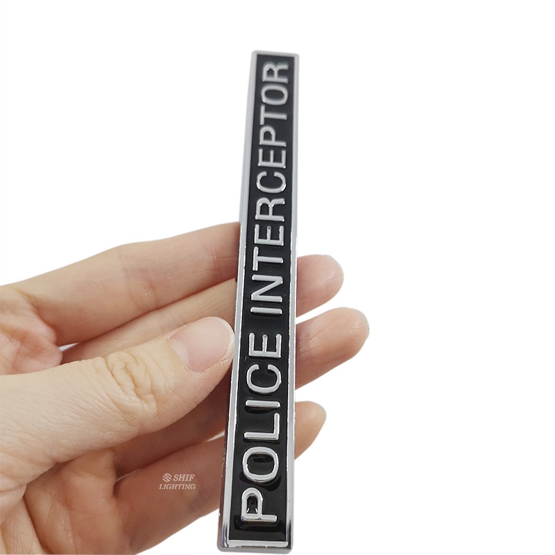 1pc Stiker Emblem Logo Polisi INTERCEPTOR Bahan Metal Untuk Mobil / Truk / Motor