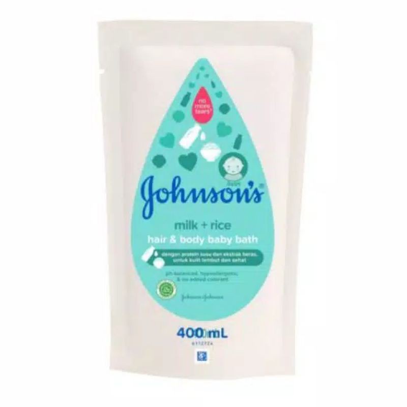 sabun johnsons baby hair &amp; body TOP-TO-TOE &amp; MILK+ RICE 400ml