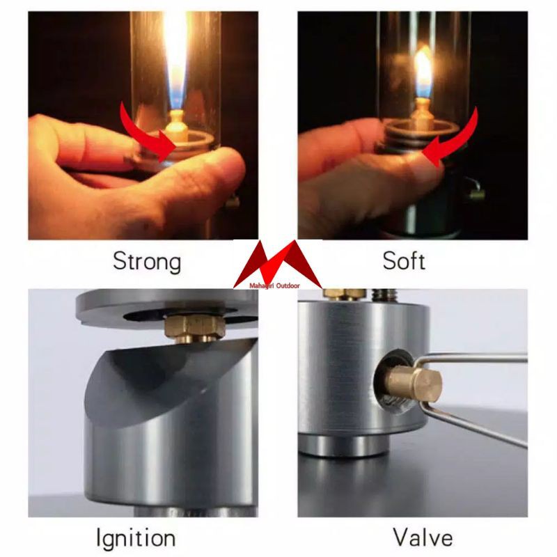 BRS-55 lampu lentera gas camping mancing BRS55 portable lantern lamp