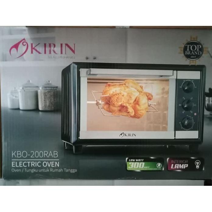 OVEN LISTRIK KIRIN KBO 200RAB / OVEN KBO 200 RAB LW - BLACK - 20L TERLENGKAP