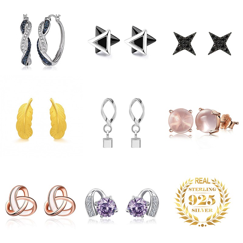 925 anting-anting perak murni, Busana sederhana, Anting-Anting wanita, Perhiasan Fashion Korea, Aksesoris telinga ED006