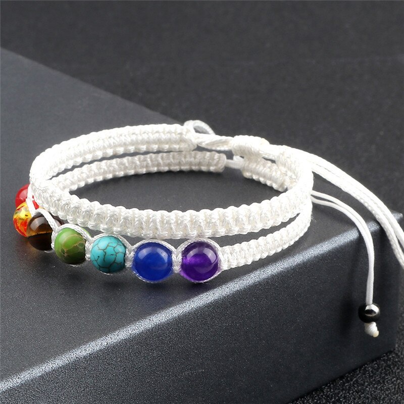 Gelang Double Anyam Fengshui dan 7 Chakra Stones