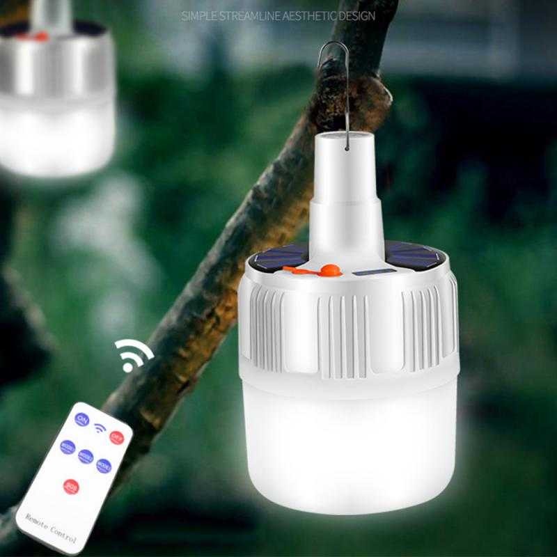 Lampu Solar LED Gantung Lamp Hanging Light 80W Rechargeable EU Plug