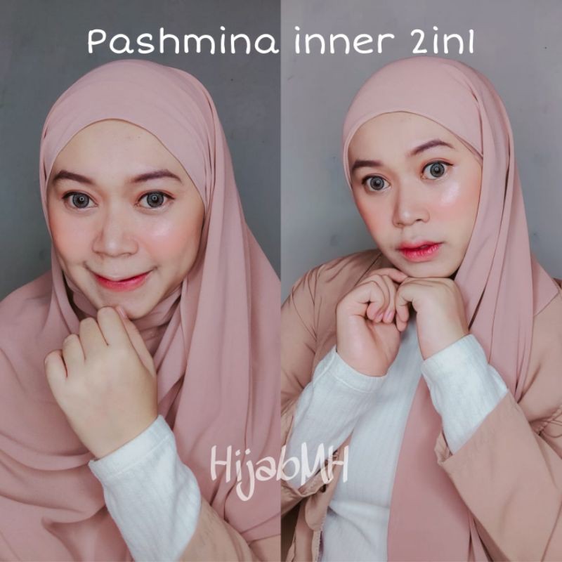 PASHMINA INNER 3IN1 /Jilbab dewasa / jilbab instan / allsize / DEWASA INNER + PASHMINA