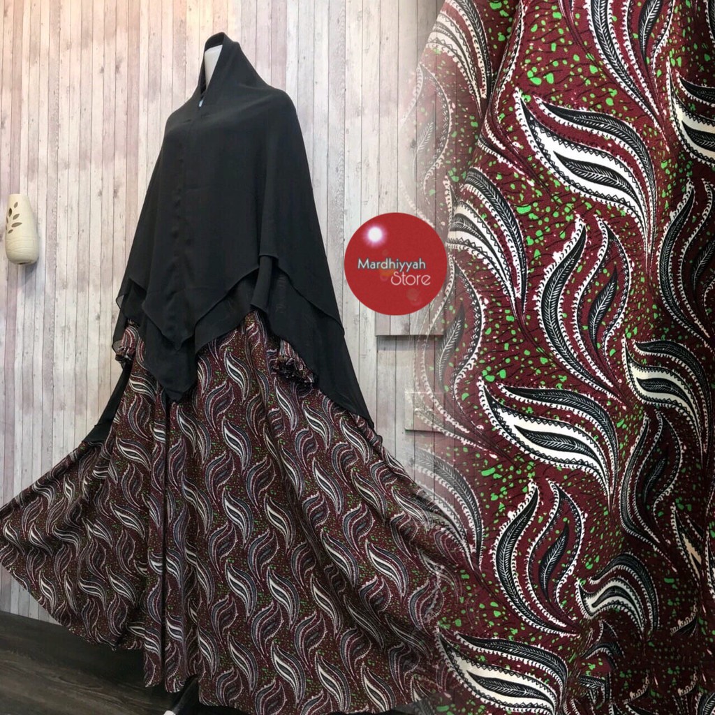Gamis Syari Motif Indah (Gamis + Hijab) | Mardhiyyah Collection