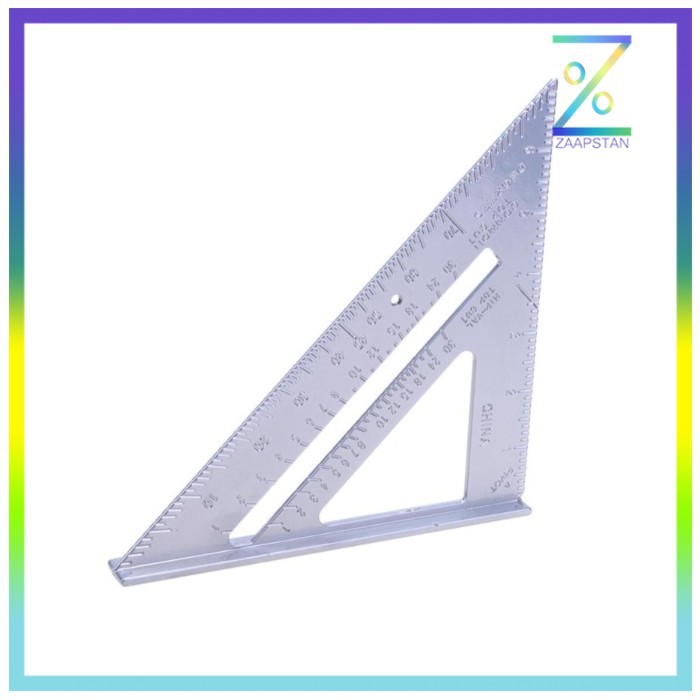 VKTECH Penggaris Siku Mistar Triangle Ruler Aluminium - VK18 - Gray