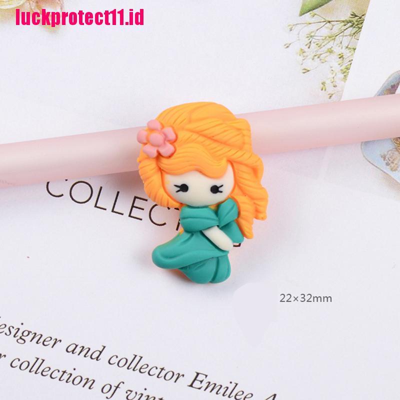 (LUCK) 10pcs Hiasan Kartun Princess Lucu DIY Bahan Resin Dengan 7 Model