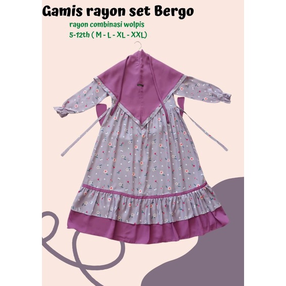 GAMIS ANAK SET HIJAB// BERGO
