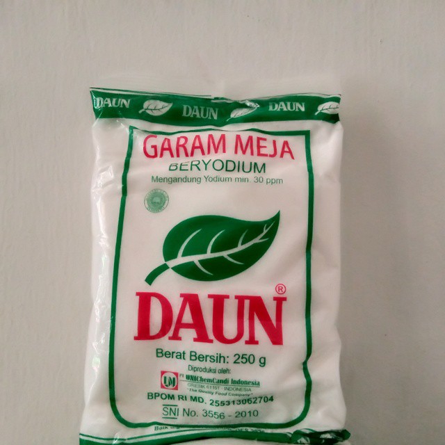 GARAM MEJA BERYODIUM CAP DAUN