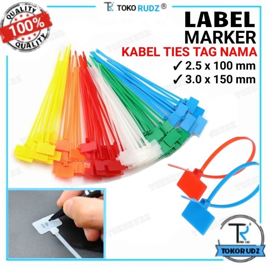 1 Kantong Kabel Tis Maker Tie Cable Ties Marker Name Tag Pengikat Label Nama