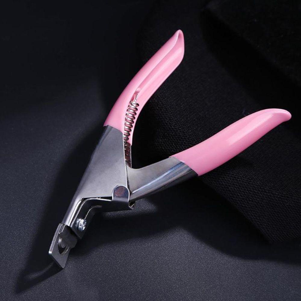 AUGUSTINA Gunting Kuku Palsu Agustina Pink Profesional Manicure Nail Art Alat Pemotong Tepi