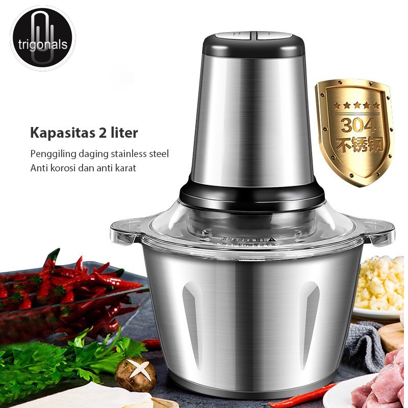 Jual Blender Daging Chopper Hand Blender Press 2L Baja Tahan Karat ...