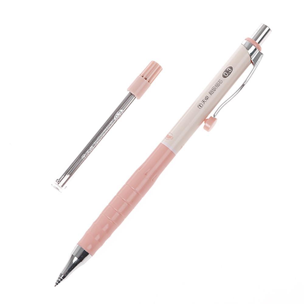 CHOOKYY 1set Pensil Mekanik 0.3mm Warna Acak Gambar Panas Isi Ulang Alat Tulis Plastik