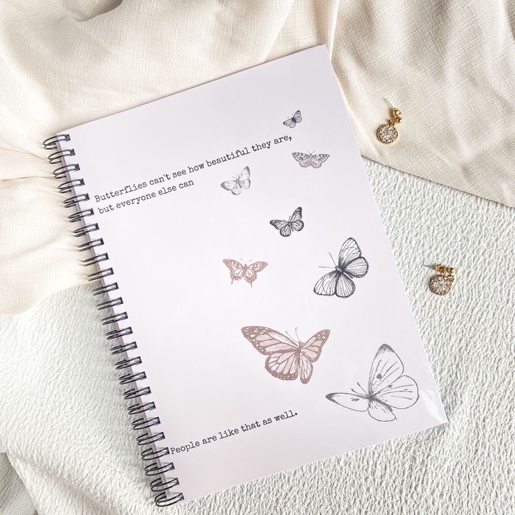 

Na bi Notebook A5 / Butterfly / BukuTulis Lucu dan Aesthetic | Lined | Dotted | Grid | Blank
