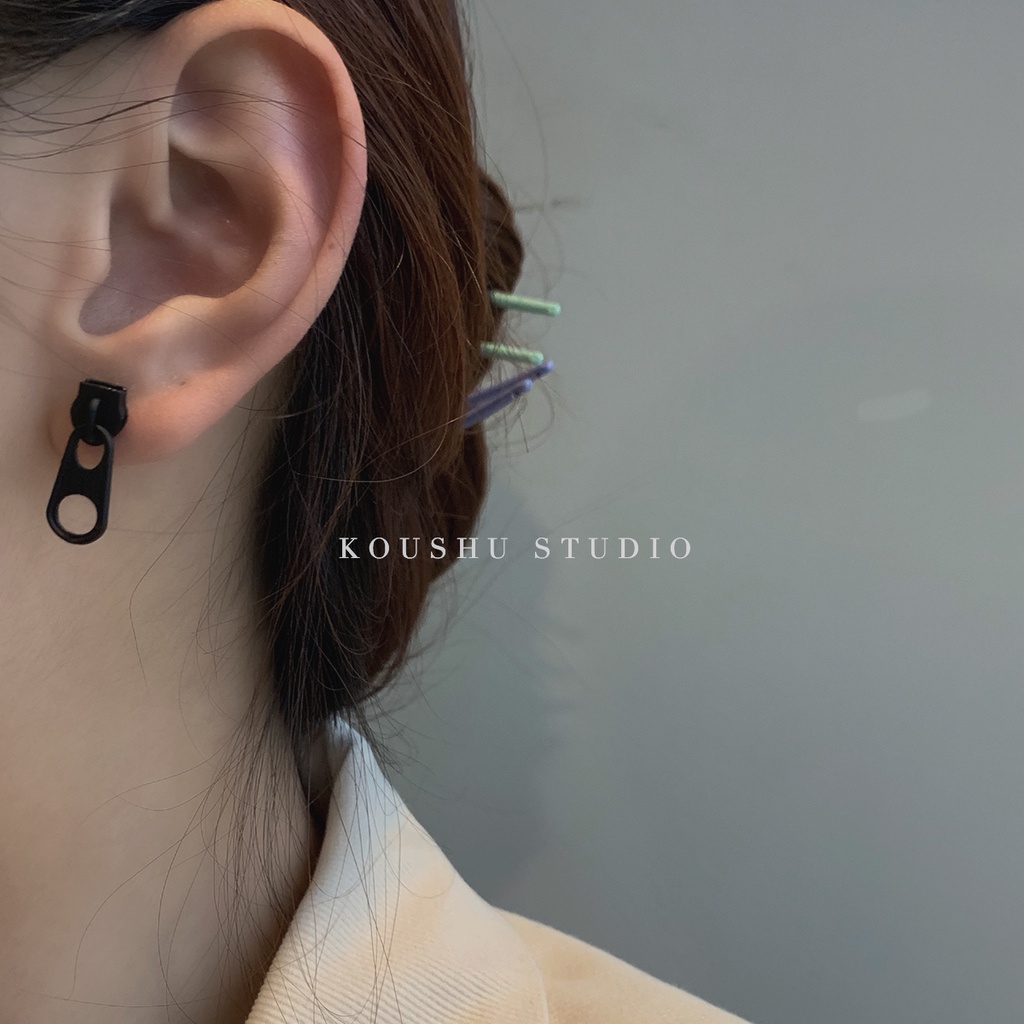 Anting Tusuk Wanita Model Retro Harajuku Simple + Resleting