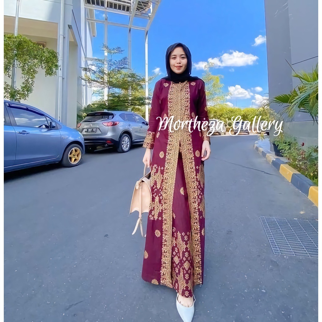 Gamis Maudy Motif Songket Palembang