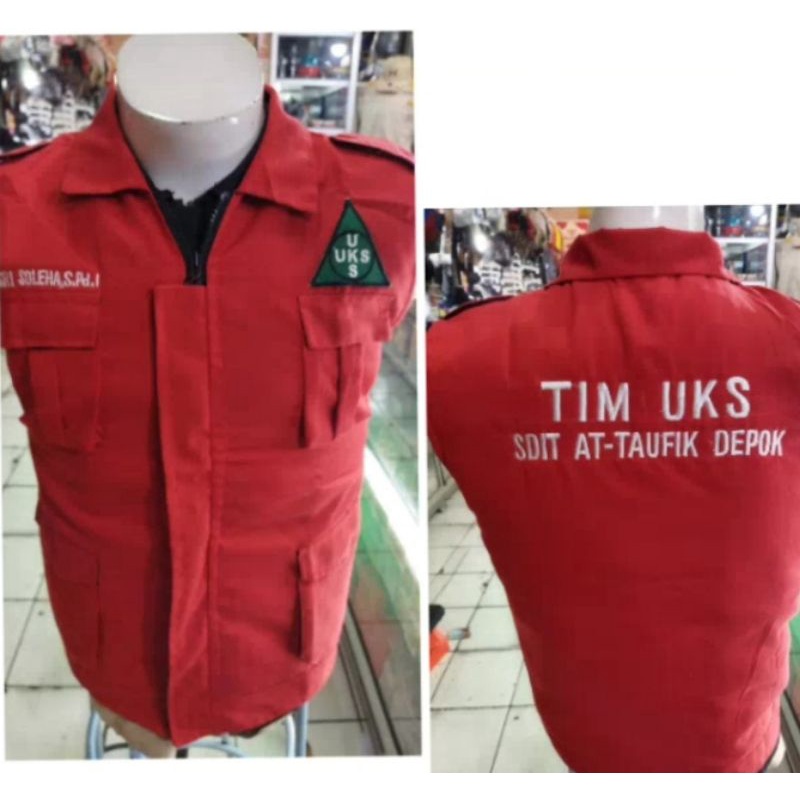 rompi tim uks merah#rompi costom uks murah