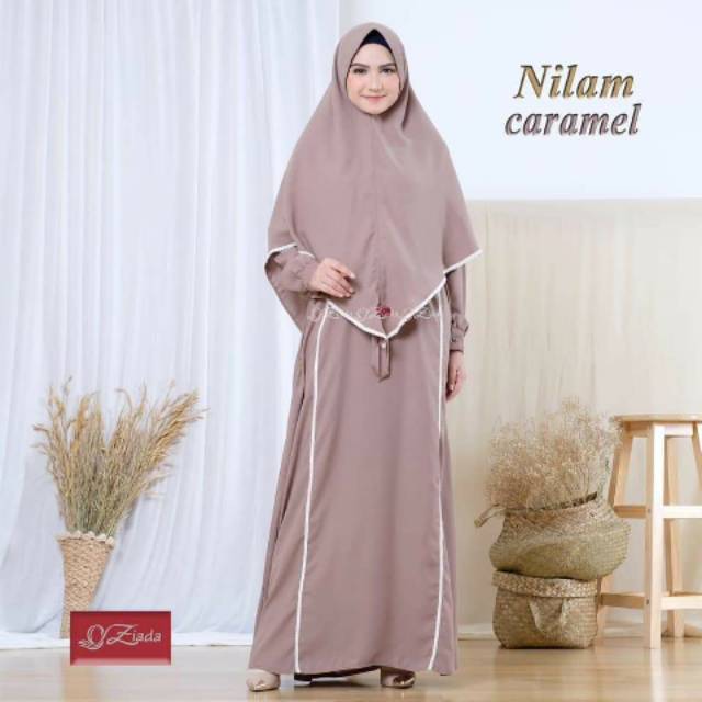 GAMIS SET NILAM CARAMEL SIZE S BY ZIADA