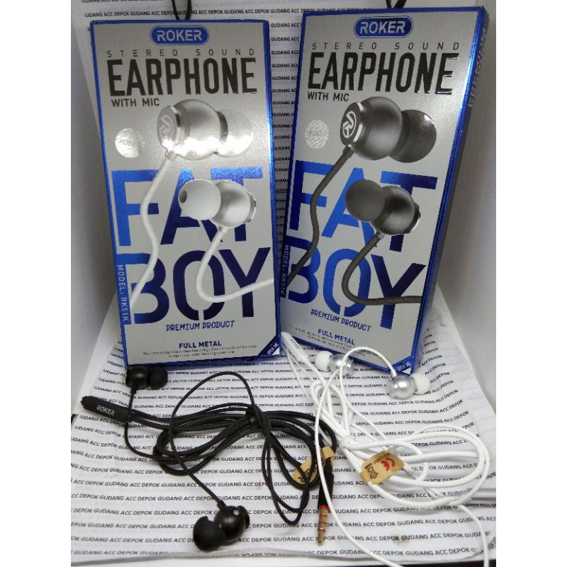 Headset Earphone Roker Fat Boy Rk51k