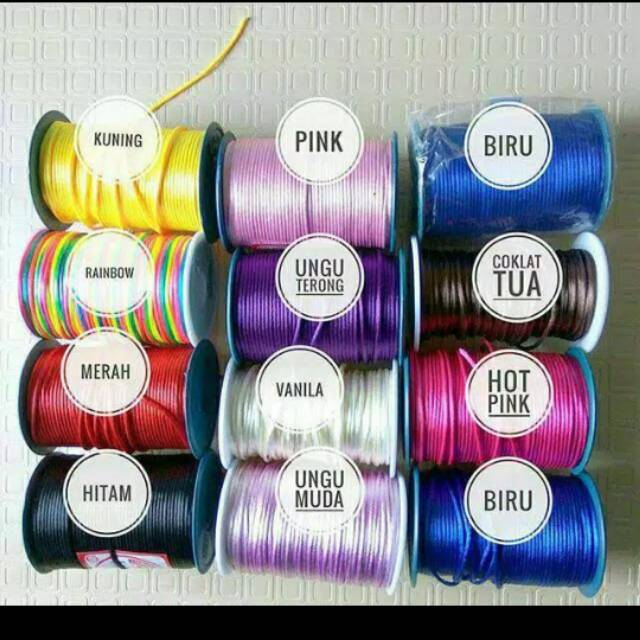 1 Meter Bahan Gelang Kalung Aksesoris Craft Tali China Satin Chinese Knot Satin Cord Diameter 2mm