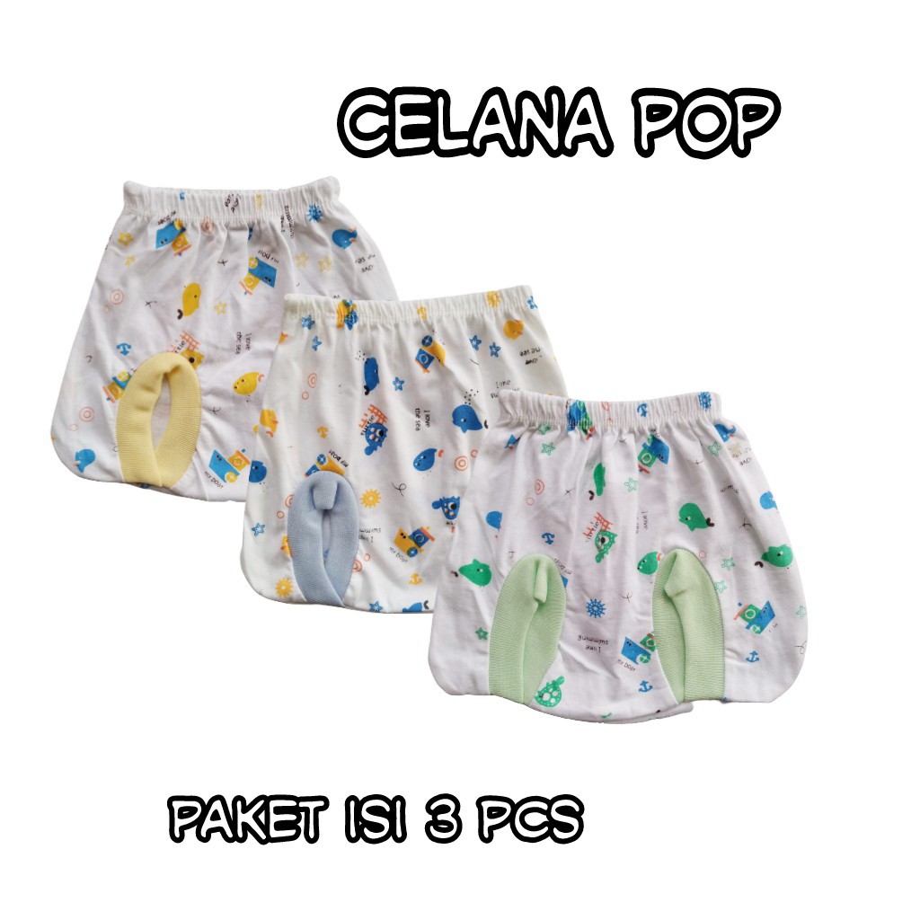 3 Pcs Celana Pop Bayi Print || Celana Kacamata Bayi  Print