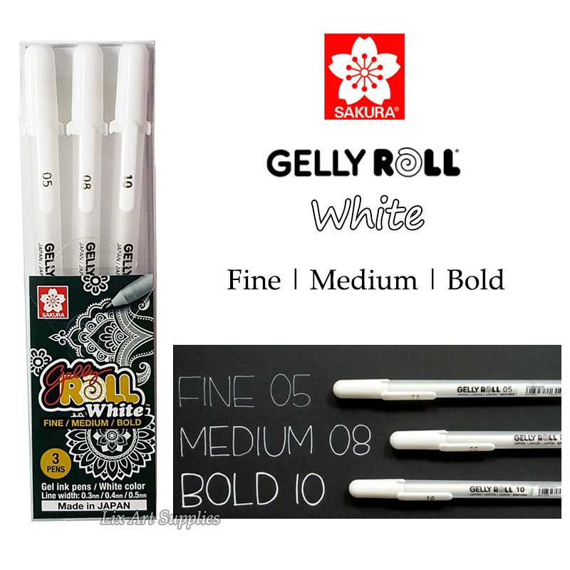 

Sakura Gelly Roll Ink Pen White Set 3 (White Pen)