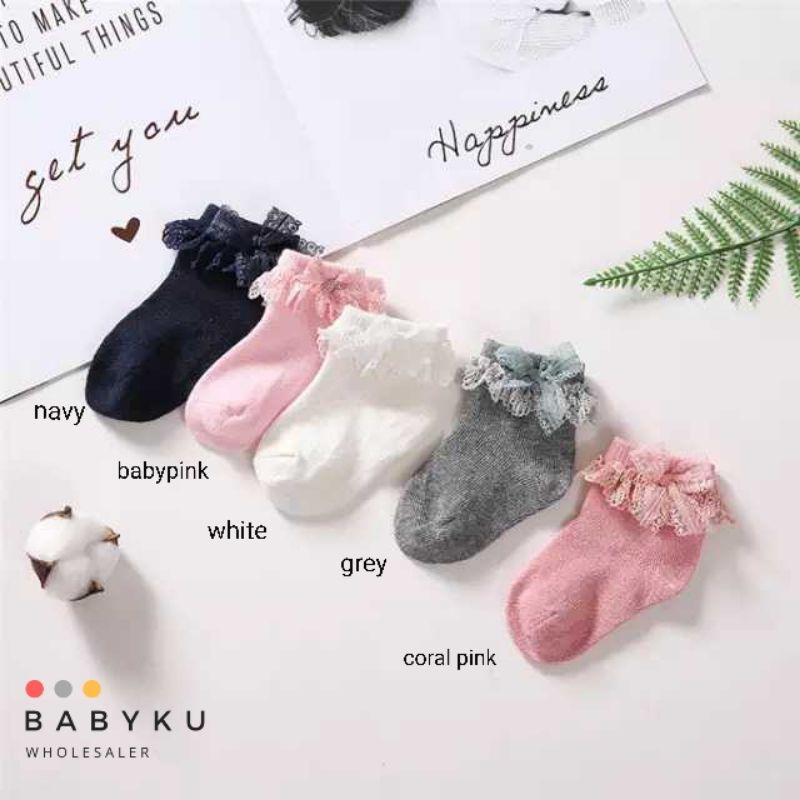 Kaos kaki anak renda ruffle / Kaos kaki renda anak perempuan